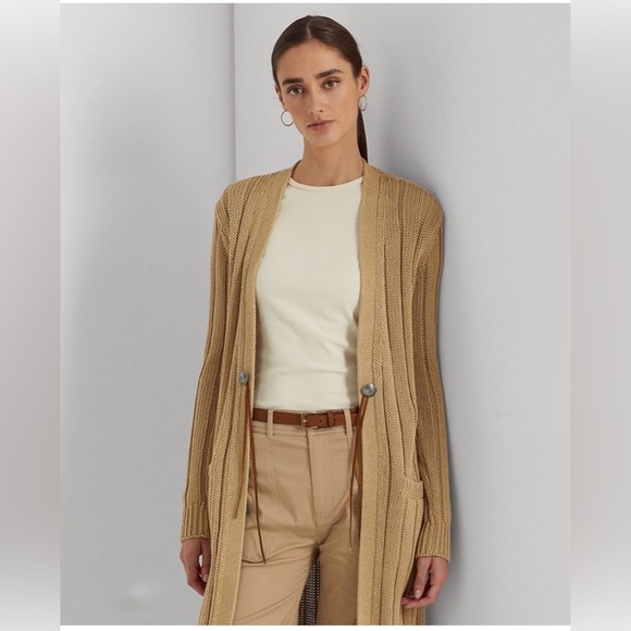 Lauren Ralph Lauren Sweaters - LAUREN RALPH LAUREN ribbed long cardigan SIZE: SMALL